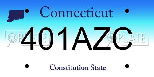 401AZC Connecticut License Plate