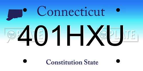 401HXU Connecticut License Plate