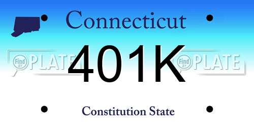 401K Connecticut License Plate