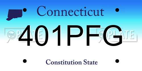 401PFG Connecticut License Plate