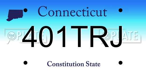 401TRJ Connecticut License Plate