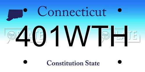 401WTH Connecticut License Plate
