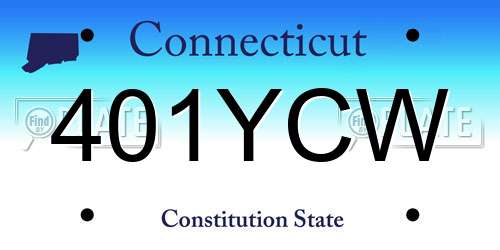 401YCW Connecticut License Plate