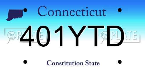 401YTD Connecticut License Plate