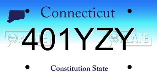 401YZY Connecticut License Plate