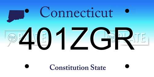 401ZGR Connecticut License Plate