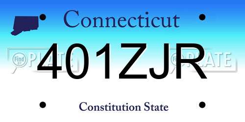 401ZJR Connecticut License Plate