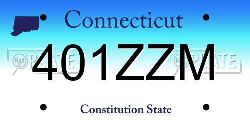 401ZZM Connecticut License Plate