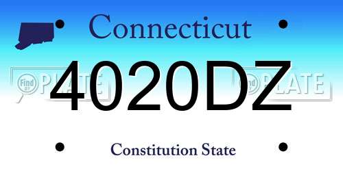 4020DZ Connecticut License Plate