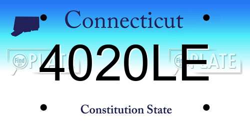 4020LE Connecticut License Plate