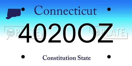 4020OZ Connecticut License Plate