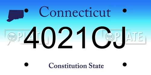 4021CJ Connecticut License Plate