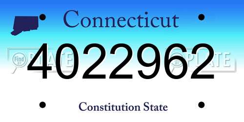 4022962 Connecticut License Plate