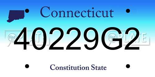 40229G2 Connecticut License Plate