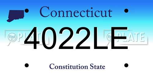 4022LE Connecticut License Plate