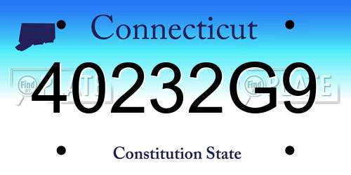 40232G9 Connecticut License Plate