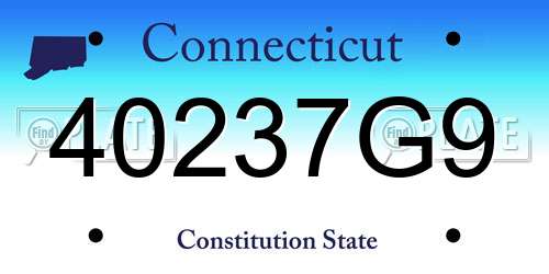 40237G9 Connecticut License Plate