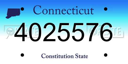 4025576 Connecticut License Plate