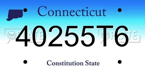 40255T6 Connecticut License Plate