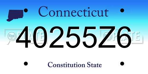 40255Z6 Connecticut License Plate