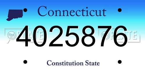 4025876 Connecticut License Plate