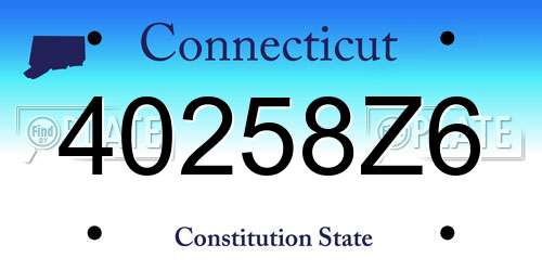 40258Z6 Connecticut License Plate
