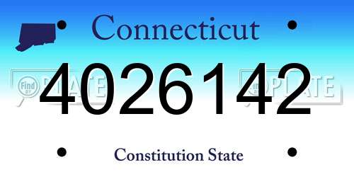 4026142 Connecticut License Plate