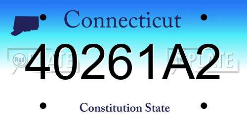 40261A2 Connecticut License Plate