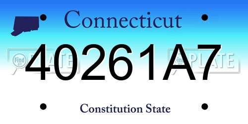 40261A7 Connecticut License Plate