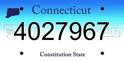 4027967 Connecticut License Plate
