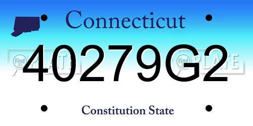40279G2 Connecticut License Plate