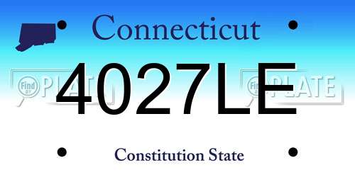 4027LE Connecticut License Plate