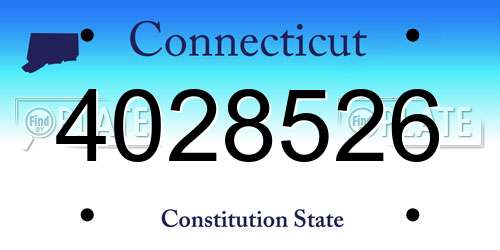 4028526 Connecticut License Plate