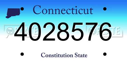 4028576 Connecticut License Plate