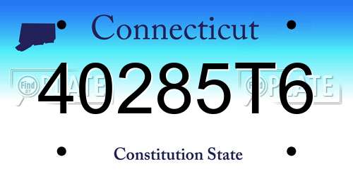 40285T6 Connecticut License Plate
