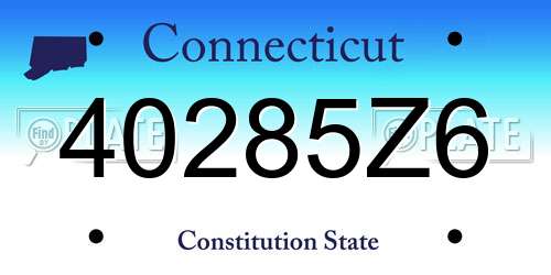 40285Z6 Connecticut License Plate