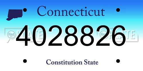 4028826 Connecticut License Plate