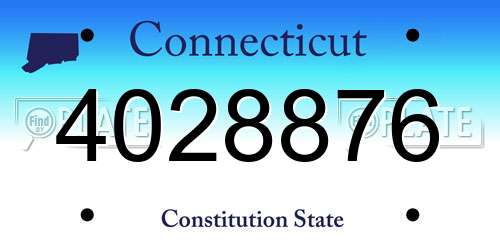 4028876 Connecticut License Plate