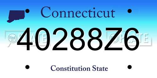 40288Z6 Connecticut License Plate
