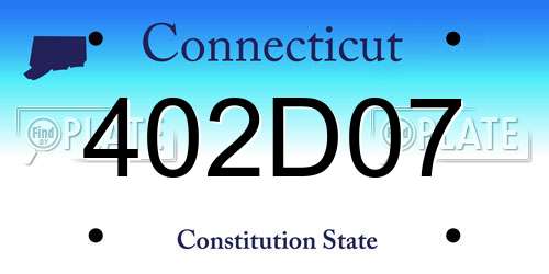 402D07 Connecticut License Plate