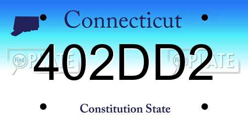 402DD2 Connecticut License Plate