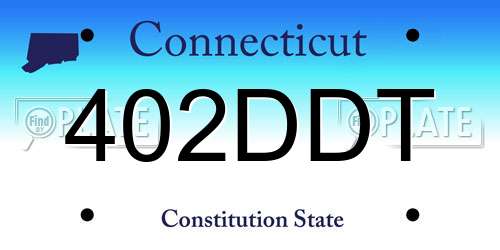 402DDT Connecticut License Plate