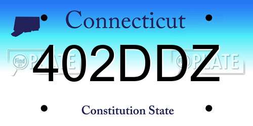 402DDZ Connecticut License Plate