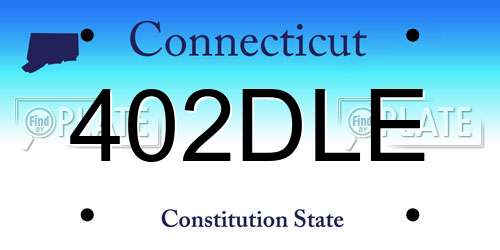 402DLE Connecticut License Plate
