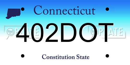 402DOT Connecticut License Plate