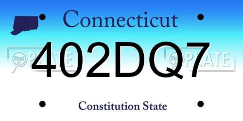 402DQ7 Connecticut License Plate