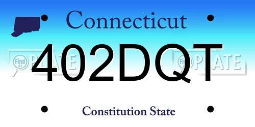 402DQT Connecticut License Plate