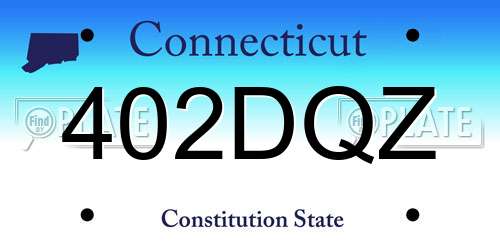 402DQZ Connecticut License Plate