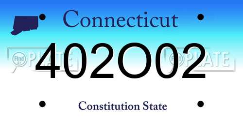 402O02 Connecticut License Plate
