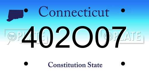 402O07 Connecticut License Plate